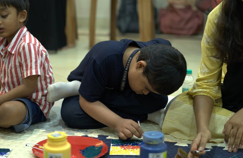 Children in an art therapy session at Reach N Rise, Kolkata
