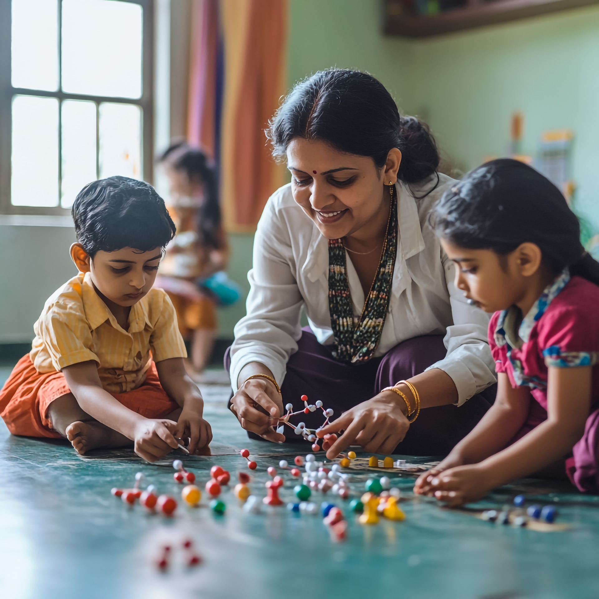 Therapist working with children at Reach N Rise, Kolkata