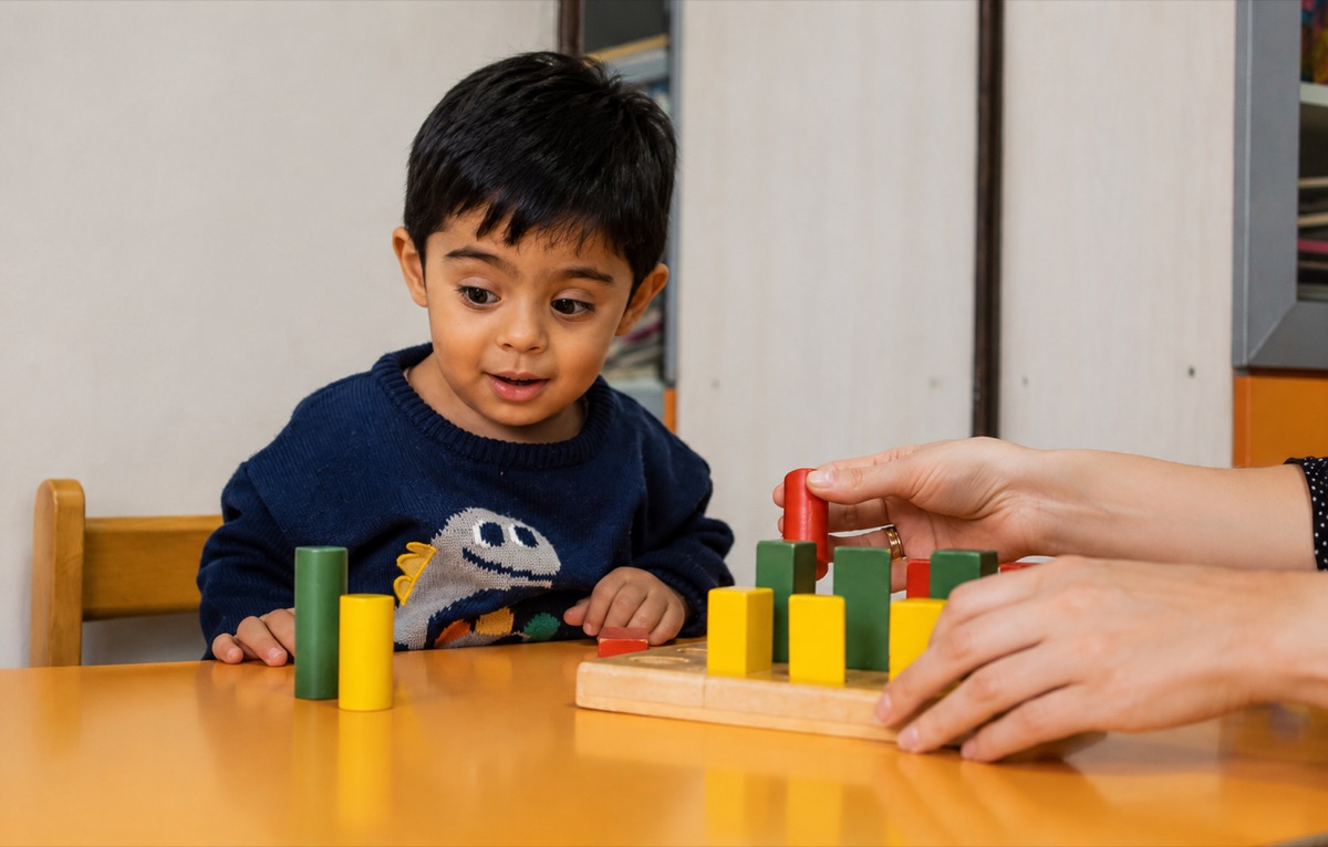 Special education session with child
