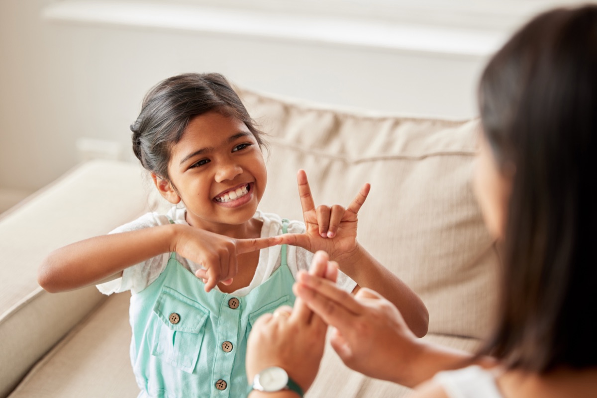 Speech therapy session with child